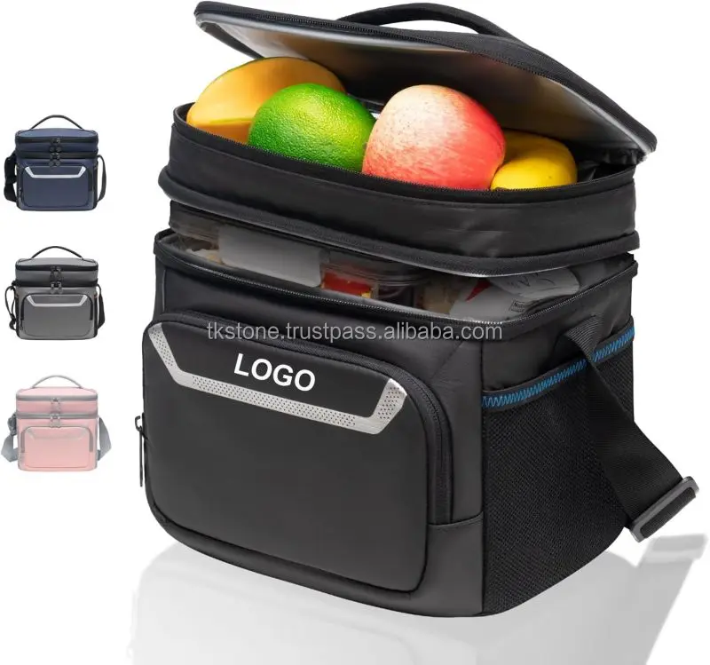 10L Waterproof Double-Layer Tote Bag Sports Cooler Shoulder Bag Thermal Insulation School Personal Lunch Wine Packing Picnics