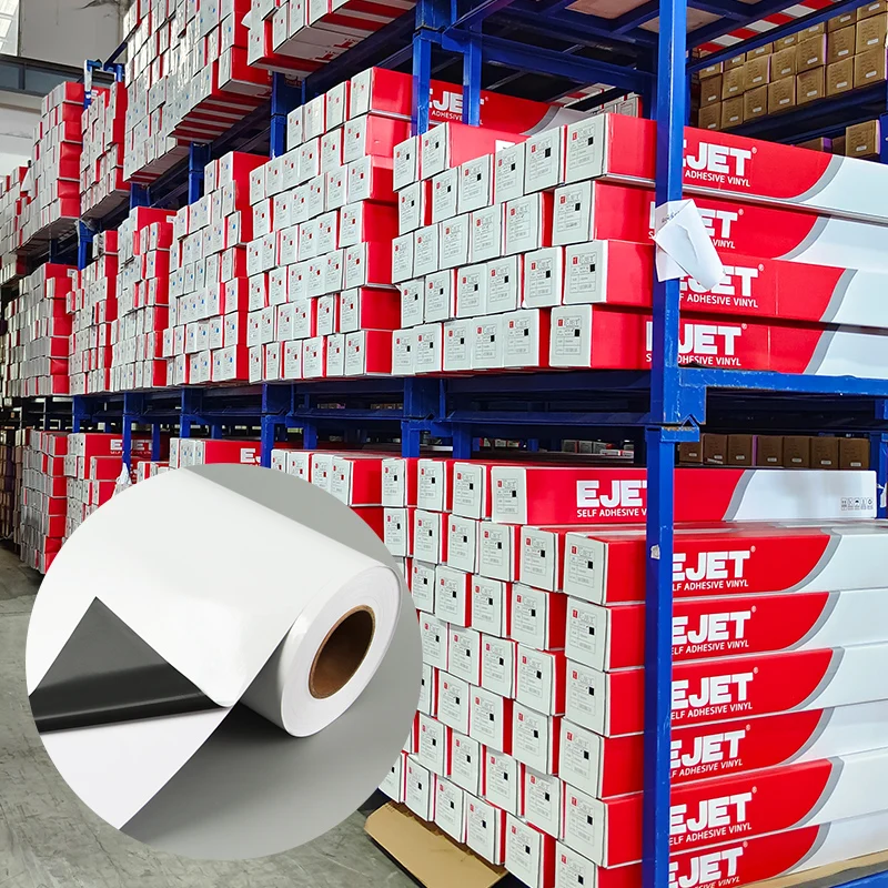 ECO-SOLVENT Vinyl sticker self adhesive vinyl sticker printable adhesive vinyl roll pvc roll vinilo 140g white film