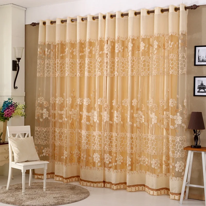 European Luxury Jacquard Window Curtains And Drapes For The Living Room Home With Sheers