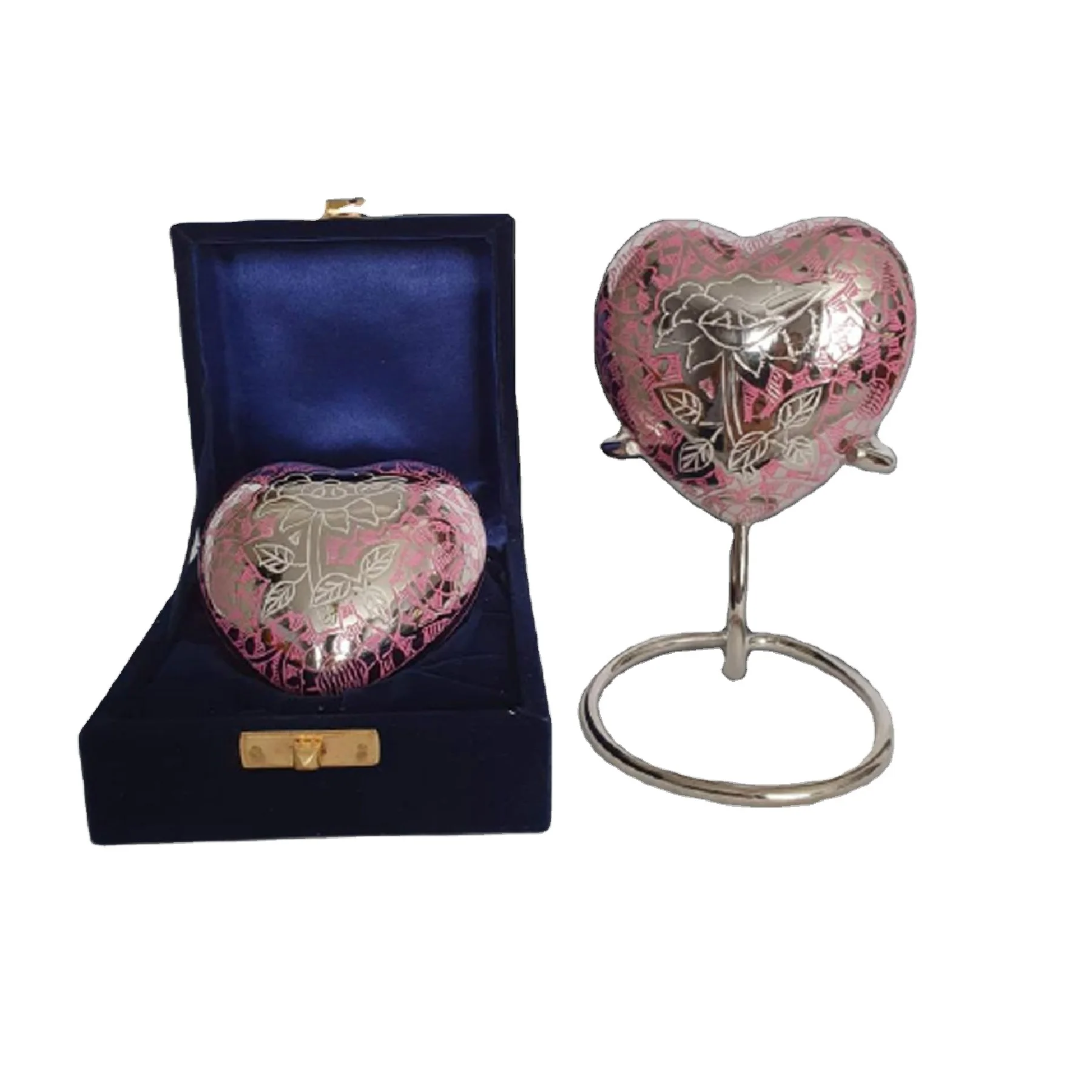 Деревянная урна в форме сердца лучшего качества, выполненная вручную, с металлической подставкой для хранения пояса