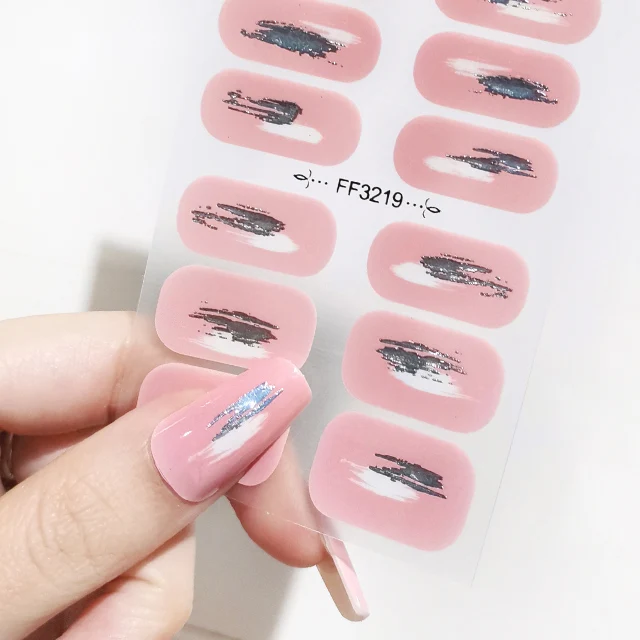 factory supply Nail Art Stickers colorful 3D nail stripes Wholesale supplies flower heart pattern stickers nails for girls