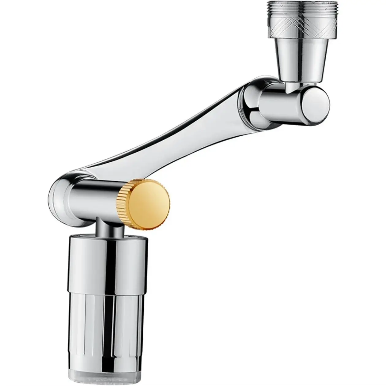 1440 Degree Rotating Brass Faucet Extender Modern Metal Copper Luminous Faucet Robot Arm Foam Nozzle Sprayer Water-saving Filter