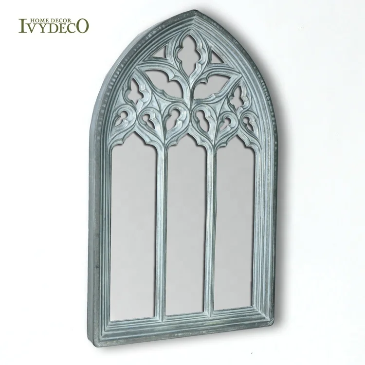 IVYDECO Antique Decorative Arched Wrought iron Mirror Frames Window Mirror Wall mirrors