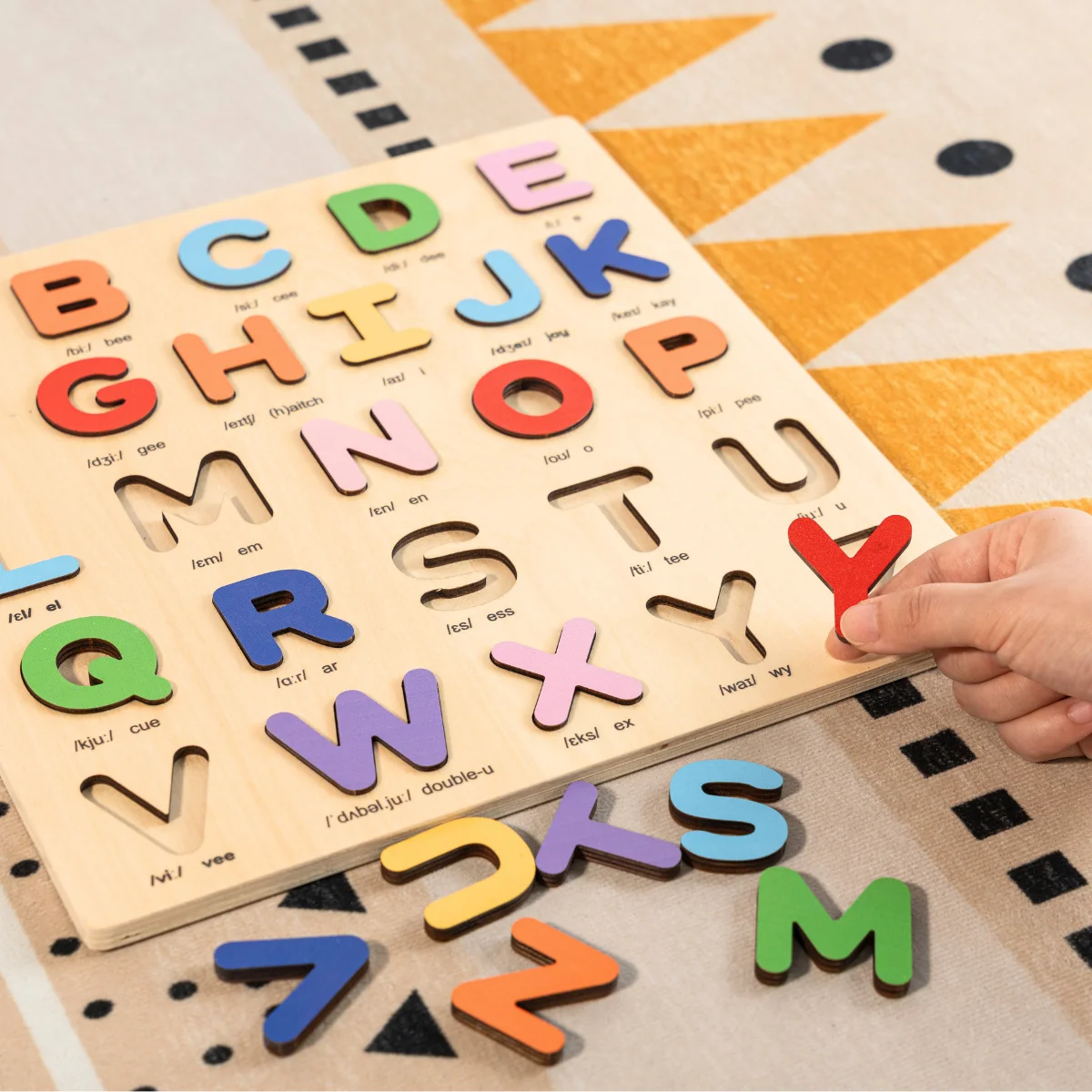 Wooden Alphabet English Letters Jigsaw Puzzle Children Kids Education