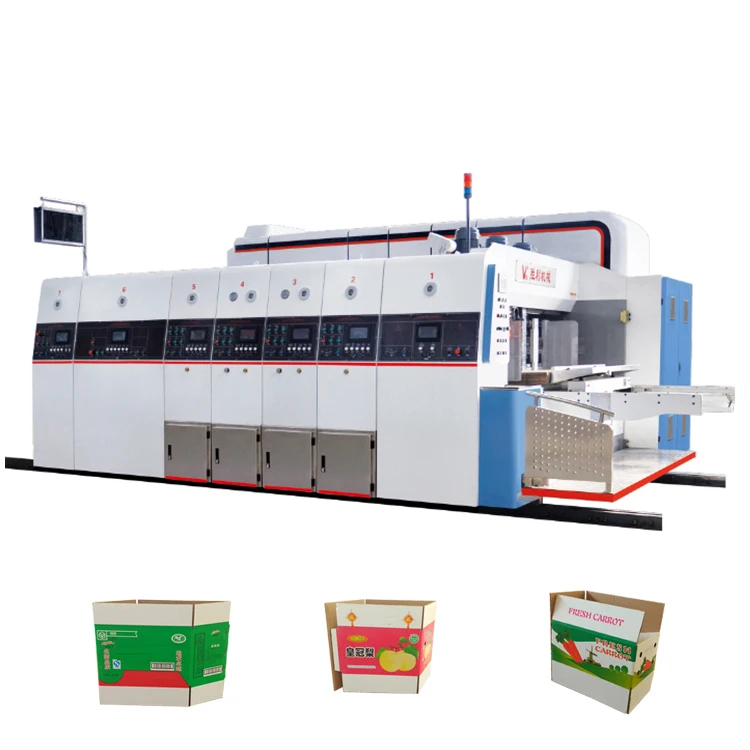 Carton Box Packing Corrugated Cardboard Rotary Die Cutting Machine flexo printing pizza box machine