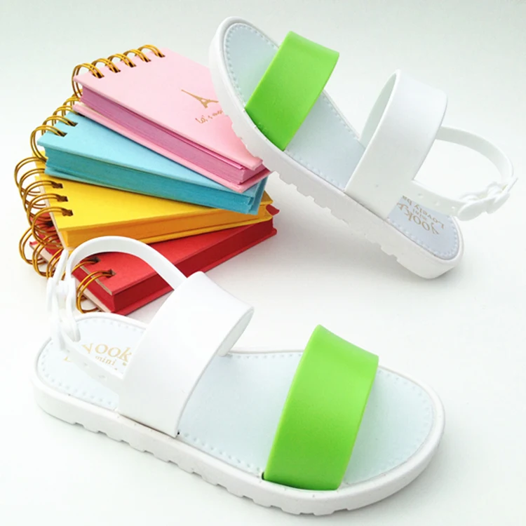 Новинка 2020, модные детские сандалии, летняя пляжная детская обувь с открытым носком, цельная обувь принцессы из ПВХ