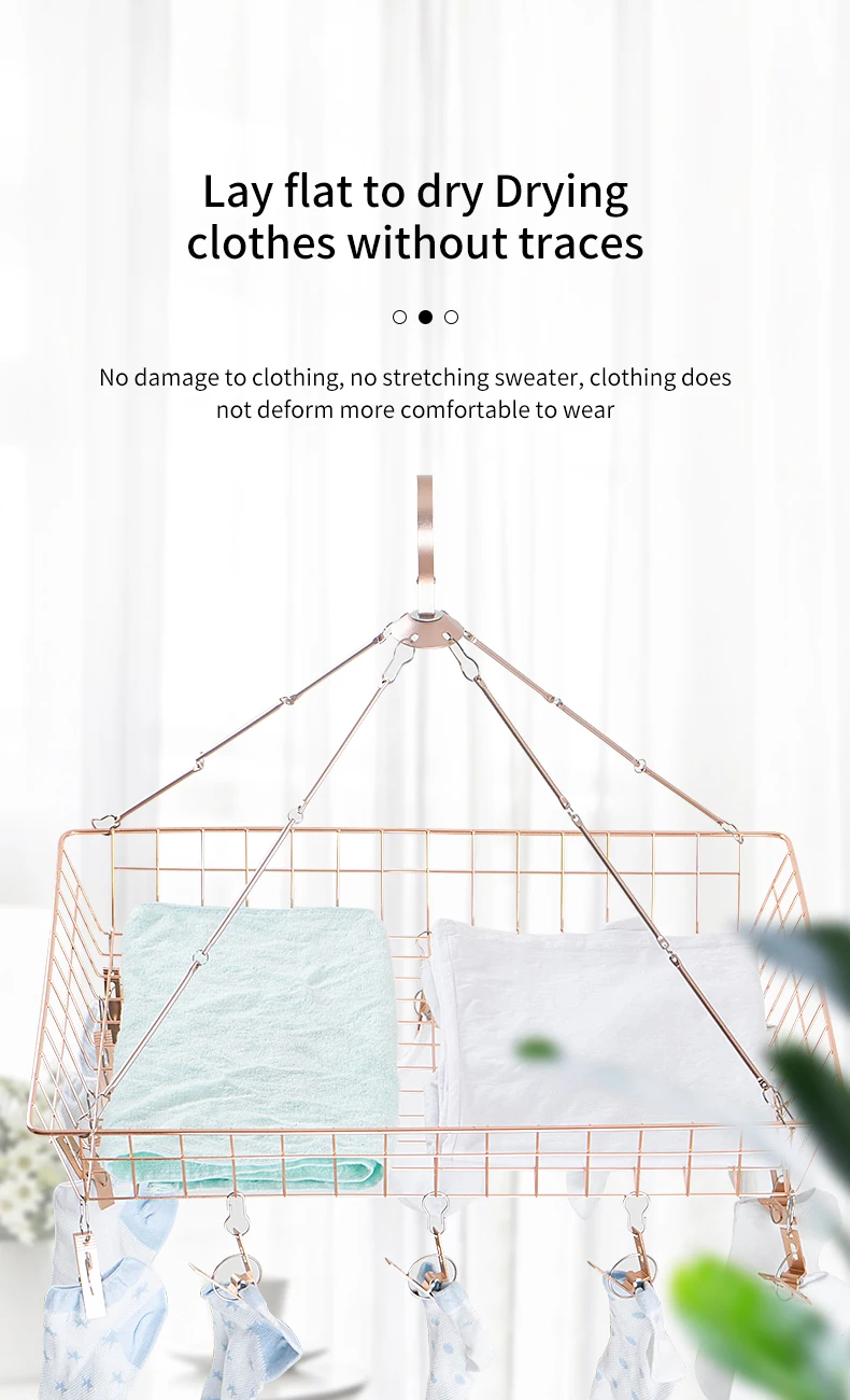 Highest Grade Best Sell Stainless Steel Hanging Drying Rack Socks Underwear Round/Square Shape Rack With Pegs Clips