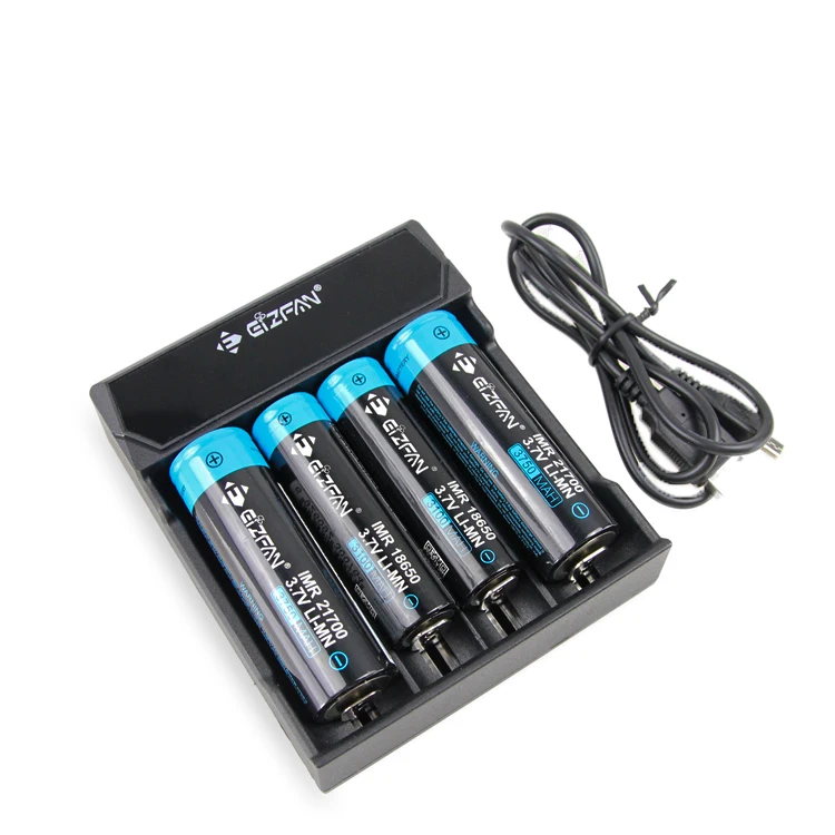 Newest Eizfan NC4 battery charger Portable USB charger 4 slot 18650 20700 21700 lithium Battery charger
