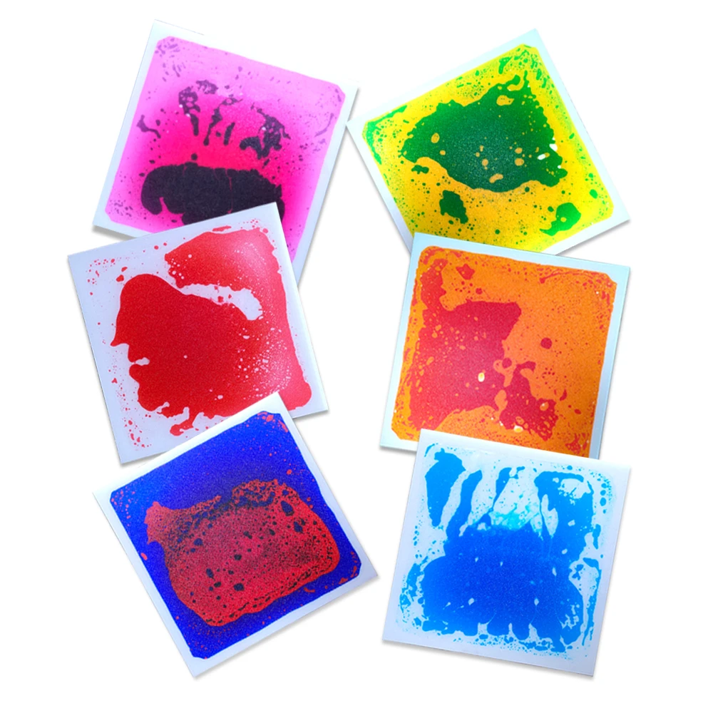 12' Kids Educational Toys Sensory Tiles Puzzle Brick Colorful Sensory Liquid Floor Tiles for Autism Fidgets