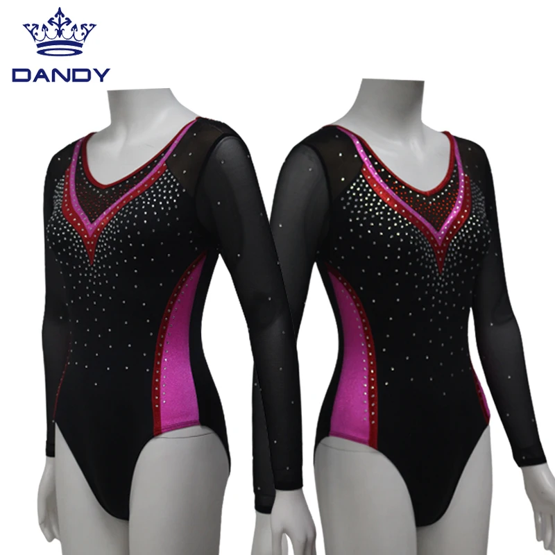 OEM Service Long Sleeve Girls Gymnastics Leotards for Practice factory price