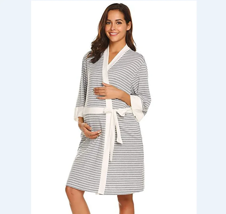 2020 горячая распродажа свободный женский спортивный костюм полосатый на шнуровке с длинным рукавом для беременных кормящих матерей спортивный костюм тонкая Пижама для беременных