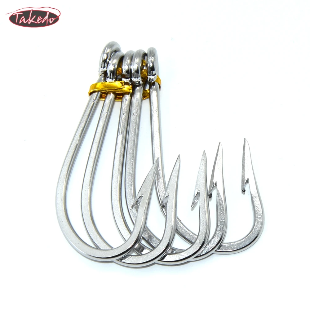 TAKEDO DWH109A Stainless steel hook Deep sea fishing Barbed Tuna shark hook Seawater corrosion resistance Boat hook