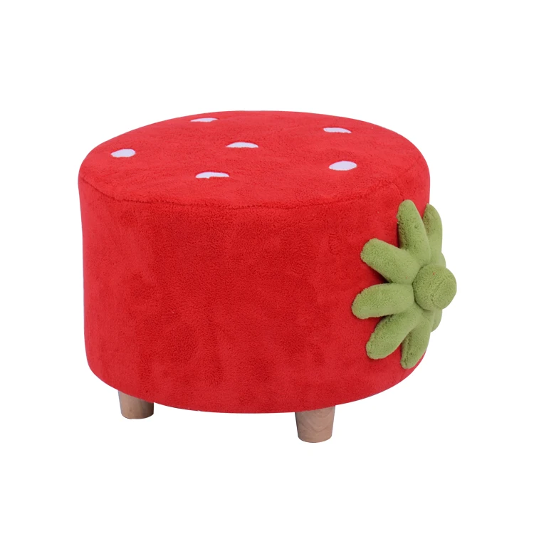 Mini Strawberry Kids Stool Cute Plush Kids Sofa Comfortable Warm Stylish Kids Furniture For Kindergarten Bedroom
