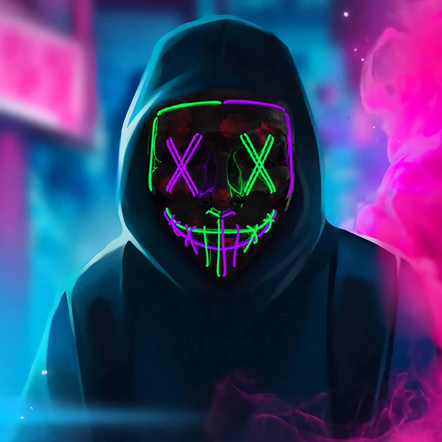 Face mask featuring light LED for party Halloween mask,featuring light LED cold,Halloween decoration