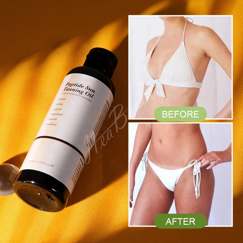 100% Natural Ingredient Tanning Oil Private Label Fast Advanced Natural Brown Tanning Peptide Healthy For Sun Tanning Oil