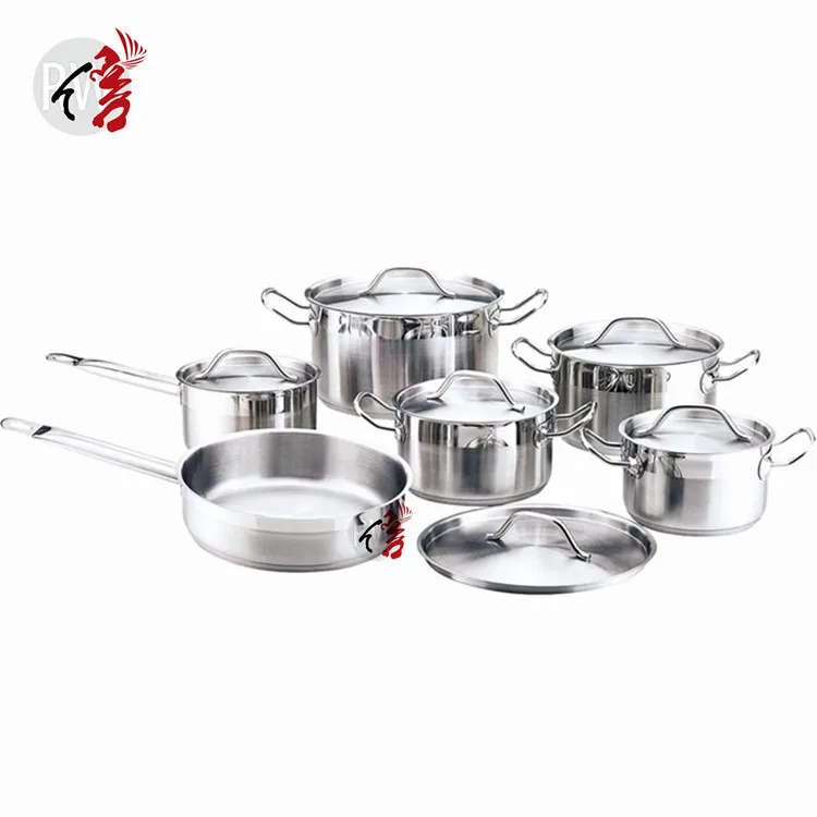 Cooking ware for kitchen with stainless steel lid Realwin Durable cooking pot big fry pan cookware sets
