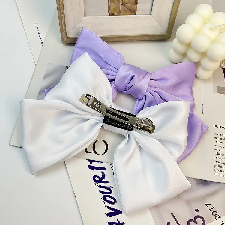 Hair Bows for Women Bow Hair Clips Silky Satin Hair Bows for Girls Neutral Colors  Ribbon Clips for Women