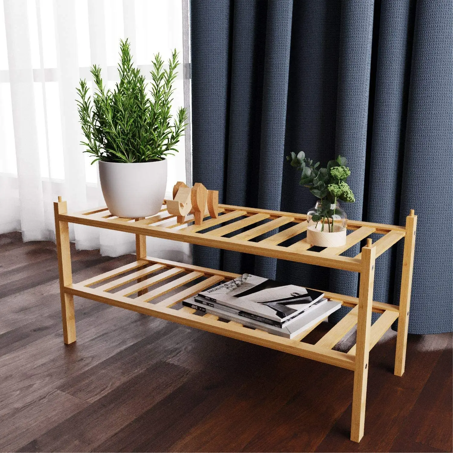 New design multi layer DIY  bamboo shoe rack organizer display shelf