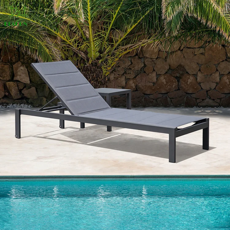 Hotel Outdoor Chaise Lounge Furniture Daybed Beach Sand Aluminium Sunbed Beach Bed Sun Lounger For Pool