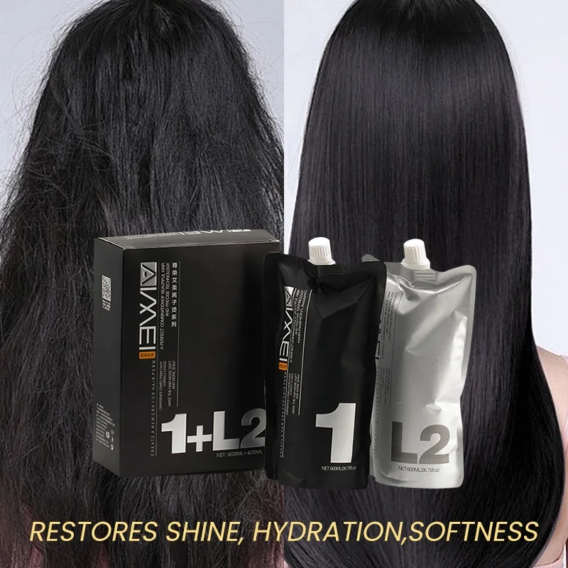 Private Label Permanent Shining  Hair Straightening Cream Rebonding Cream for Salon Use