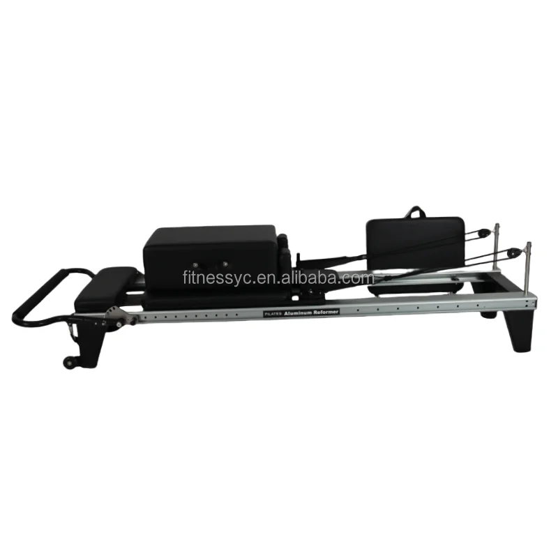 Aluminum Pilates Reformer BB2 Black Gym Equipment for Home Use for Yoga Studio Application Featuring Cadillac Core Bed Made Wood