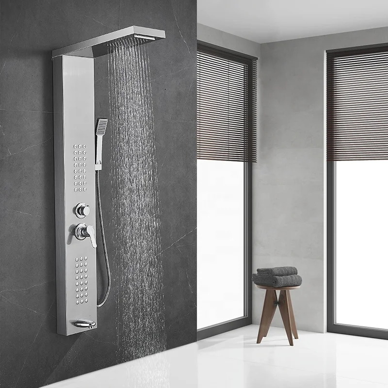 electric shower set led rainfall waterfall shower Sanitary and bathroom equipment thermostatic rainfall shower head set