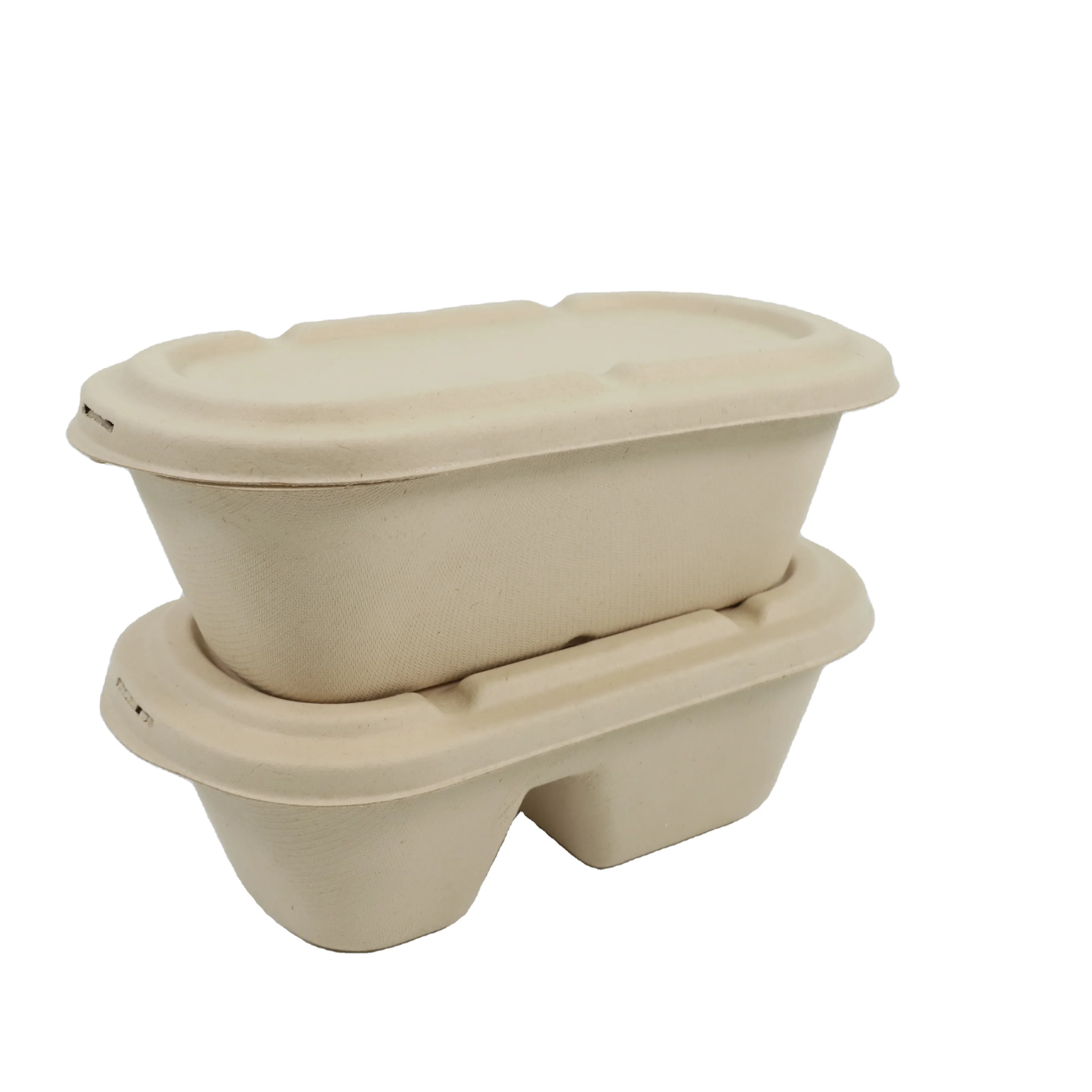 Eco Biodegradable Disposable Takeaway Sugarcane Bagasse To Go Bento Food Packaging Containers