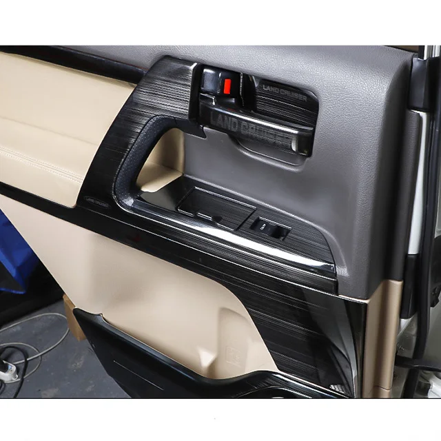 08-21 Land Cruiser door silver interior patch Land Cruiser modified decorative strip LC200 handle armrest  for toyota