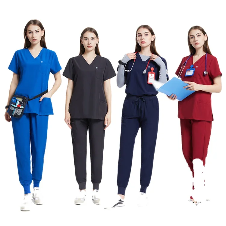 Custom Logo Doctor Nurse Suit Fashionable Design Surgical Nursing Uniform Sets Wholesale Scrubs Uniforms Sets