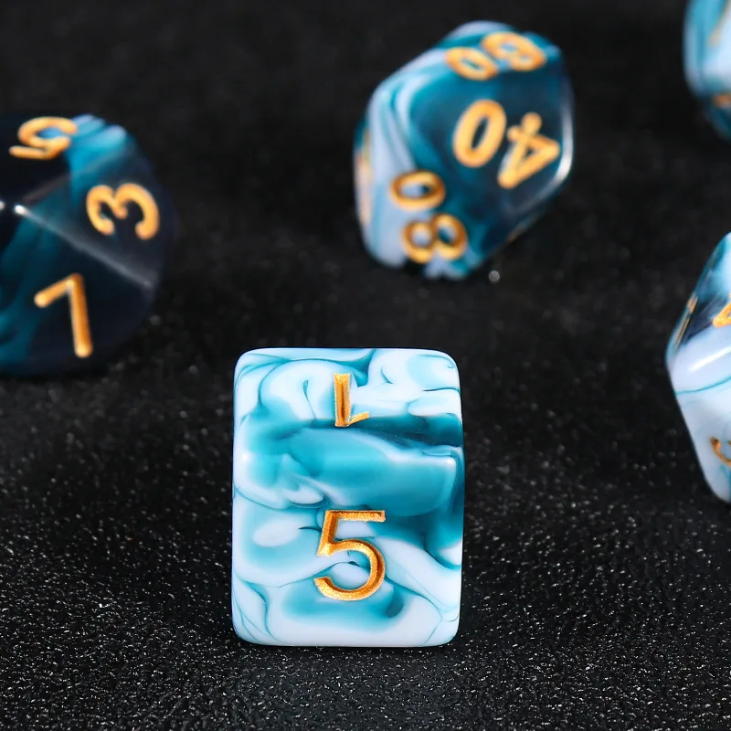 New Halloween Gift Galaxy Acrylic Glitter RPG DND 7 PC mix Color Blend Dice for RPG Dungeons and Dragons Board card Games