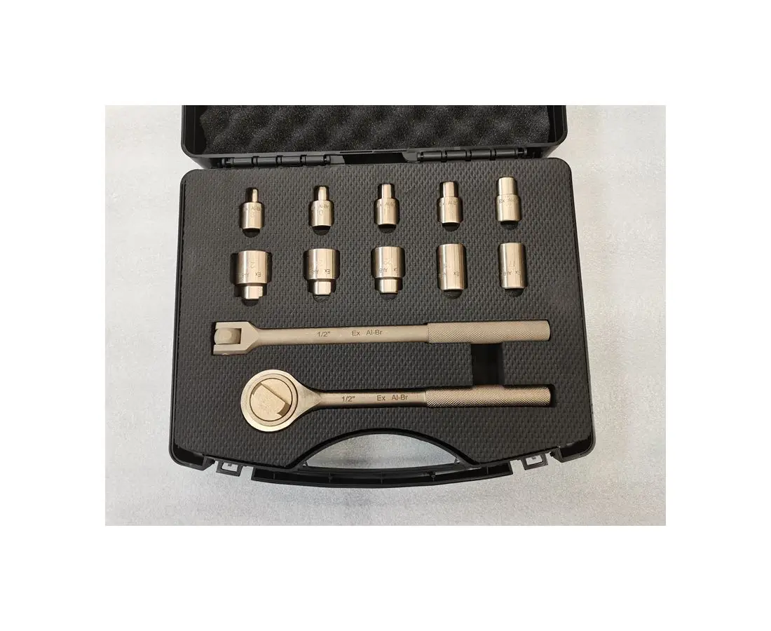 Non sparking tools Kit Aluminum bronze 12pcs set For sockets and accessories