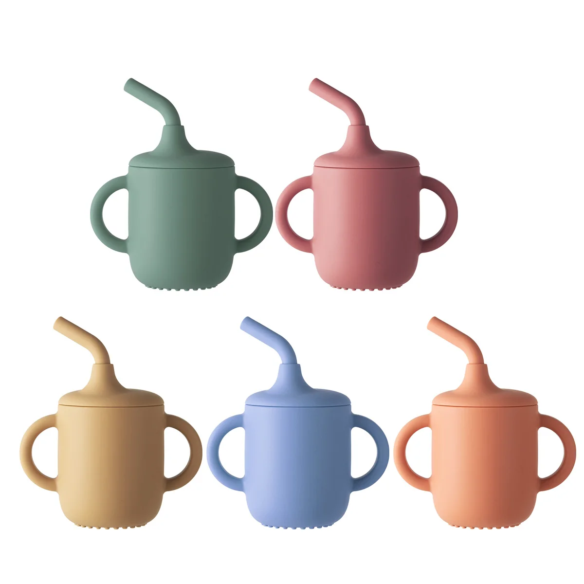 Training Cups Toddler Food Grade Newborn With Straw Handles Wholesale Soft BPA-Free Silicone Drinking Cup For Babies