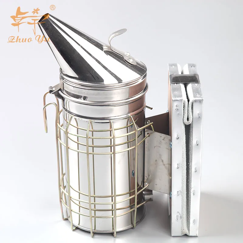 2025 Stainless Steel Galvanized Dermis Leather Honey Hot Bee Hive Smoker With Inner Tank Bee Honey Tools for beekeeping