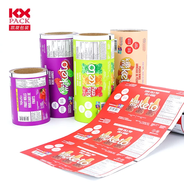 Custom Printed Plastic Film Food Grade Food Packaging Film Roll Aluminum Film Rolls For Candy Snack