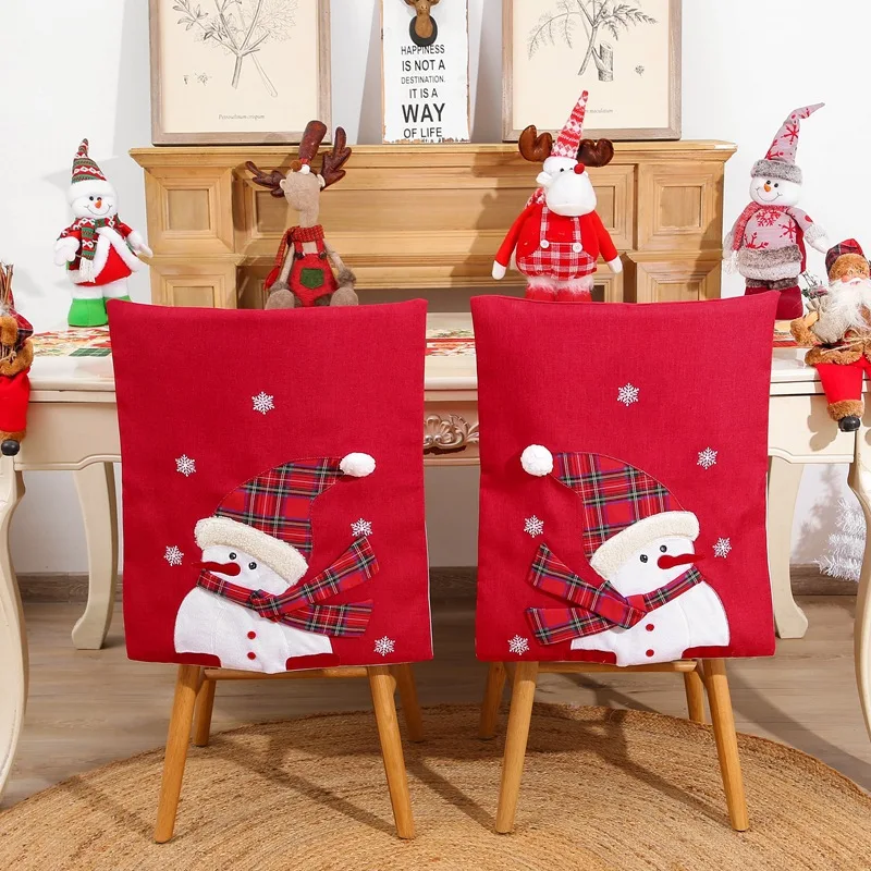 
Home decorative cute cartoon designer christmas party felt material chair cover for dining room 