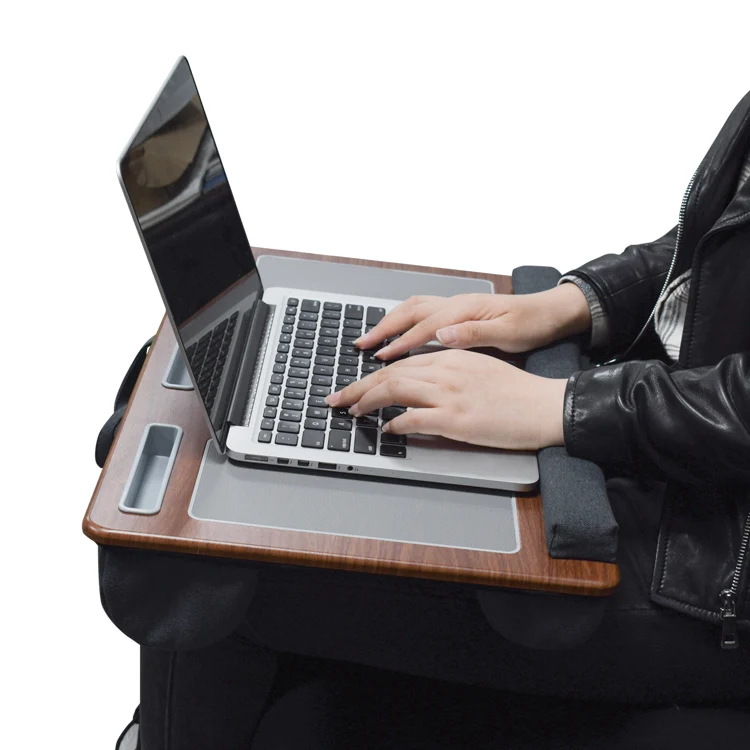 
portable laptop desk with cushion laptop stand wood for bed and sofa computer riser notebook stand with soft cushion 
