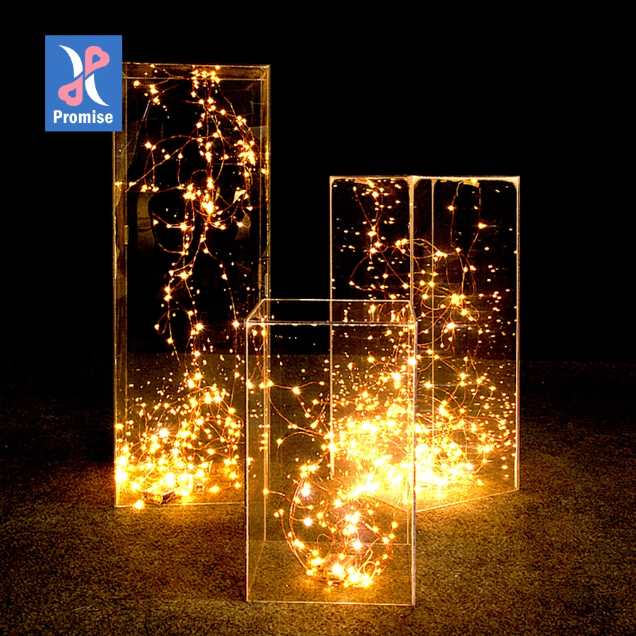 Acrylic Clear Square Pillar Wedding Roadway Decoration Props High Quality Custom Flower Stand