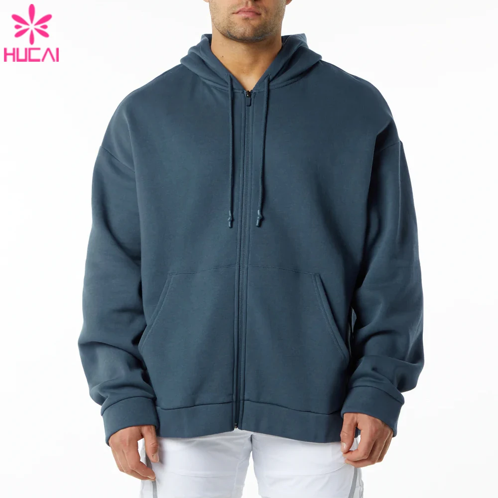 OEM ODM Custom Wholesale 100 cotton work out soft comfy full zip hoodie for men