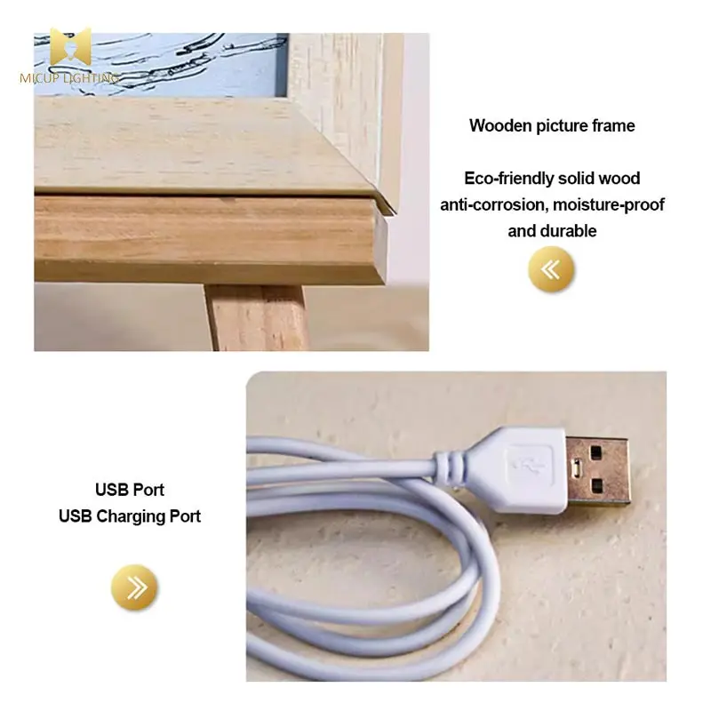 Custom 3d led night photo table lamp picture frame led night lights newmodern led table lamp