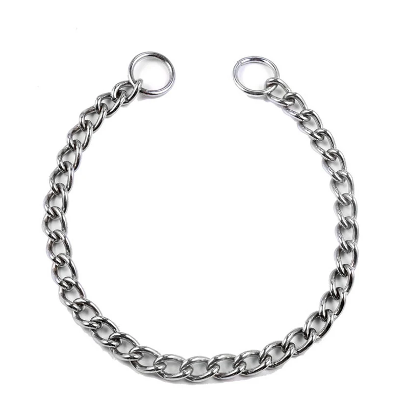 Metal Double Ring Twisted Chain Collar for Dogs
