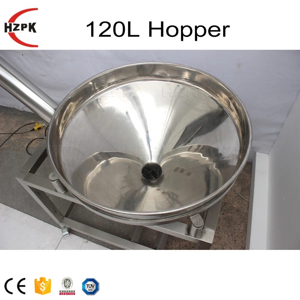 HZPK stainless steel sand grain plastic particles milk powder oblique rise auger screw conveyor feeder