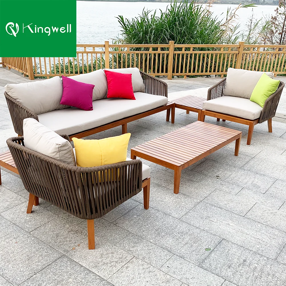Rope outdoor furniture garden teak furniture outdoor sofa lounge sets