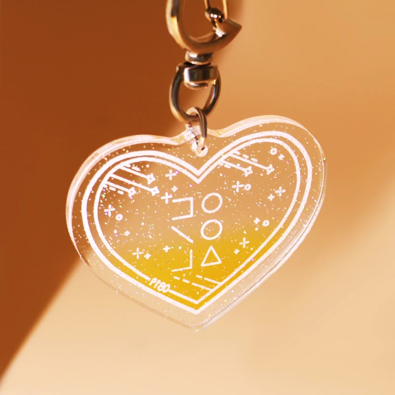 Custom Keyring Acrylic Wholesale High Quality Epoxy Resin Love Type Keyring Custom Logo Acrylic Keychain