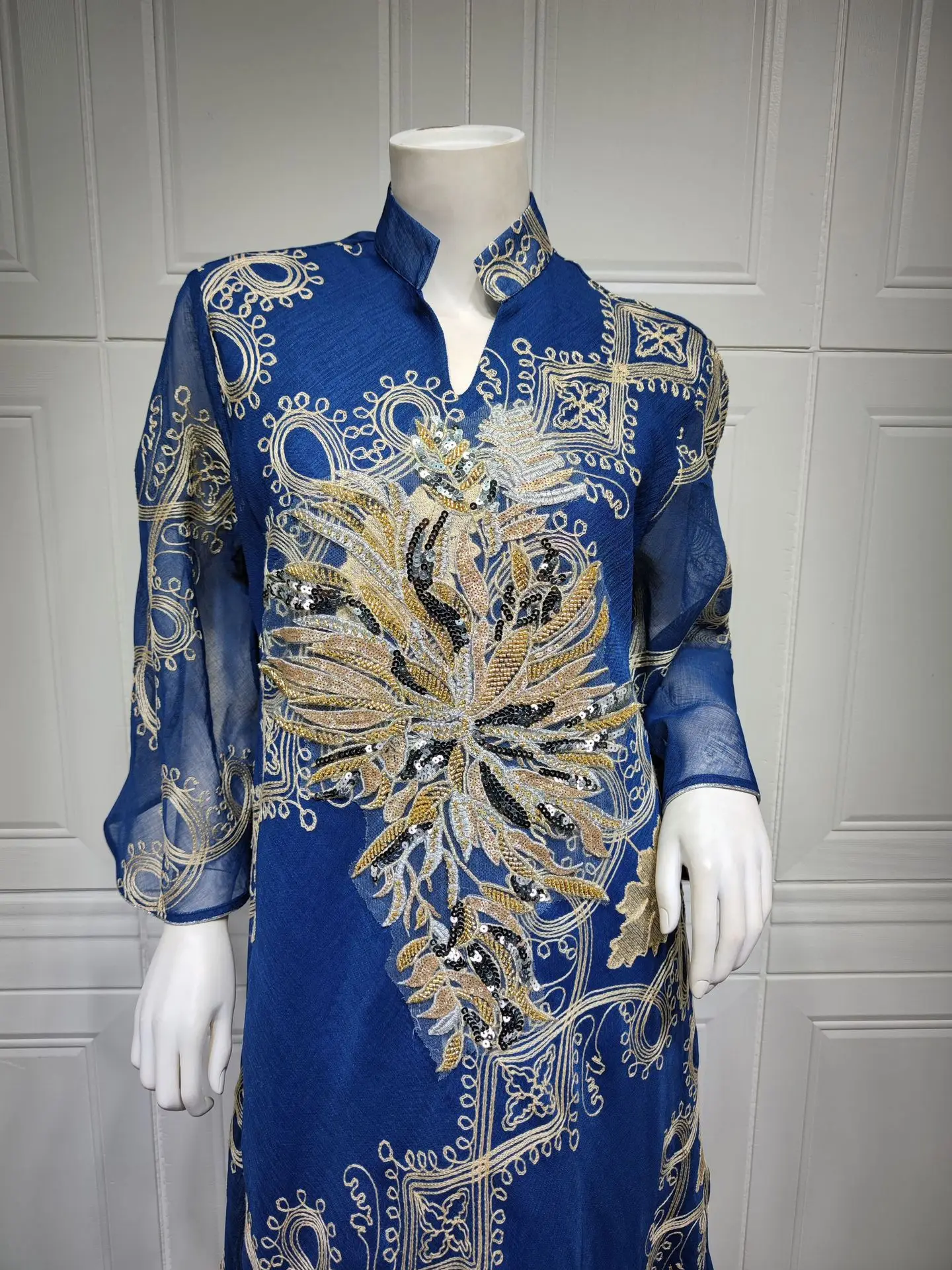 Оптовая продажа по индивидуальному заказу Европейская и американская мусульманская абайя модные женские платья с длинным рукавом свободное платье-рубашка Дубая