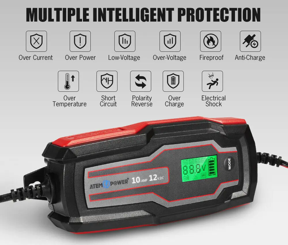 
6V/12V 10A Fully-Automatic Smart Charger 