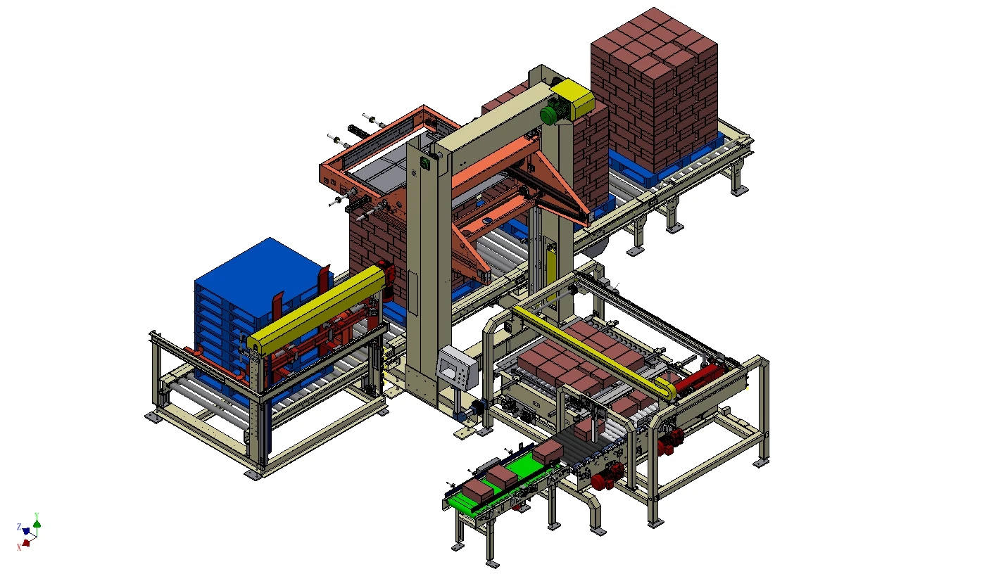 Good price full automatic palletizer for PET bottle film shrinking carton packaging