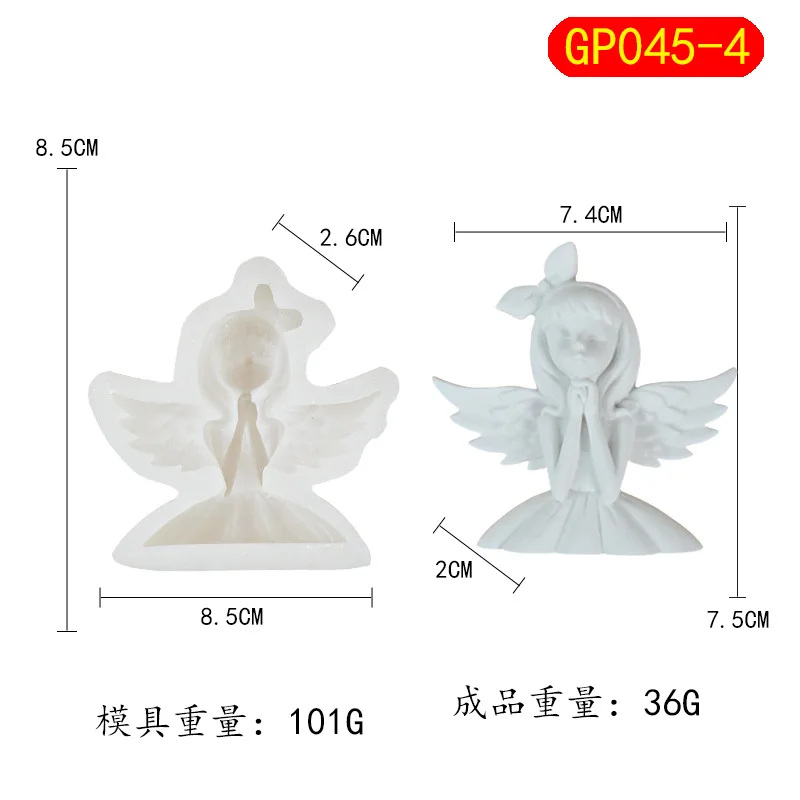 Cute Angel Girl Silicone Mold DIY Car Aromatherapy Gypsum Decoration Expansion Stone Dropping Glue Mold