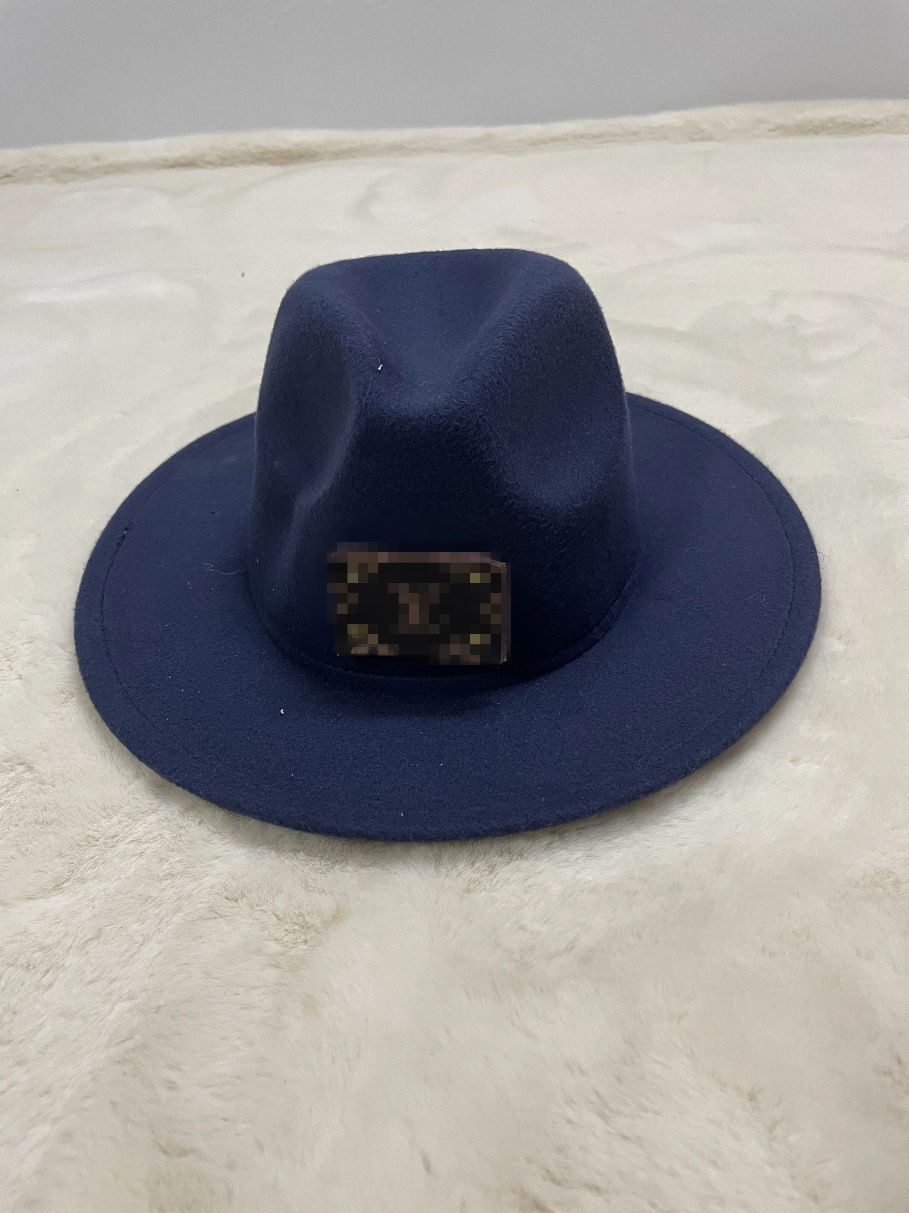 New Style Autumn Winter Classical LOGO Big Wide Brim Jazz Hat Men and Women Top Hat Fedora Hats with Chains
