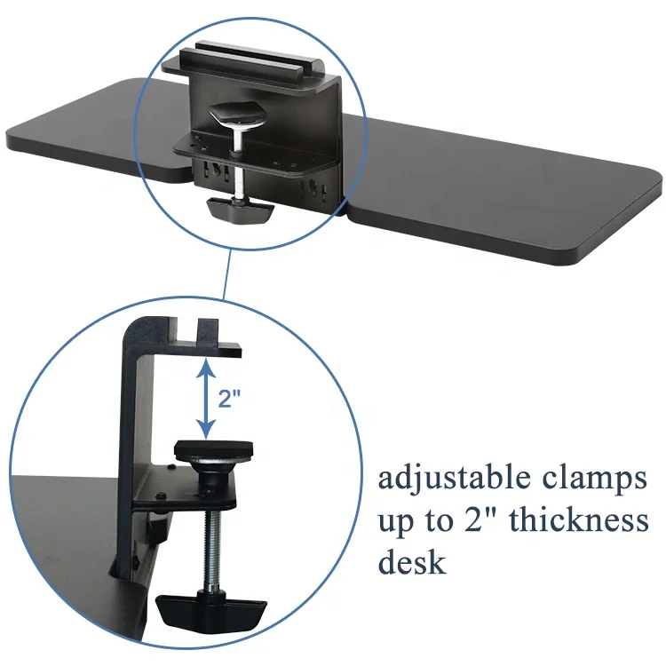
Wholesale High Quality Under Table Desk Platform Clamp on Keyboard Tray for Full Size Keyboard and Mouse NYKB-01 