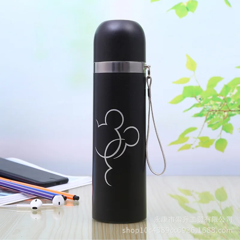 500ML  Stainless Steel Water Bottle Cartoon Thermos Mug Drinkware